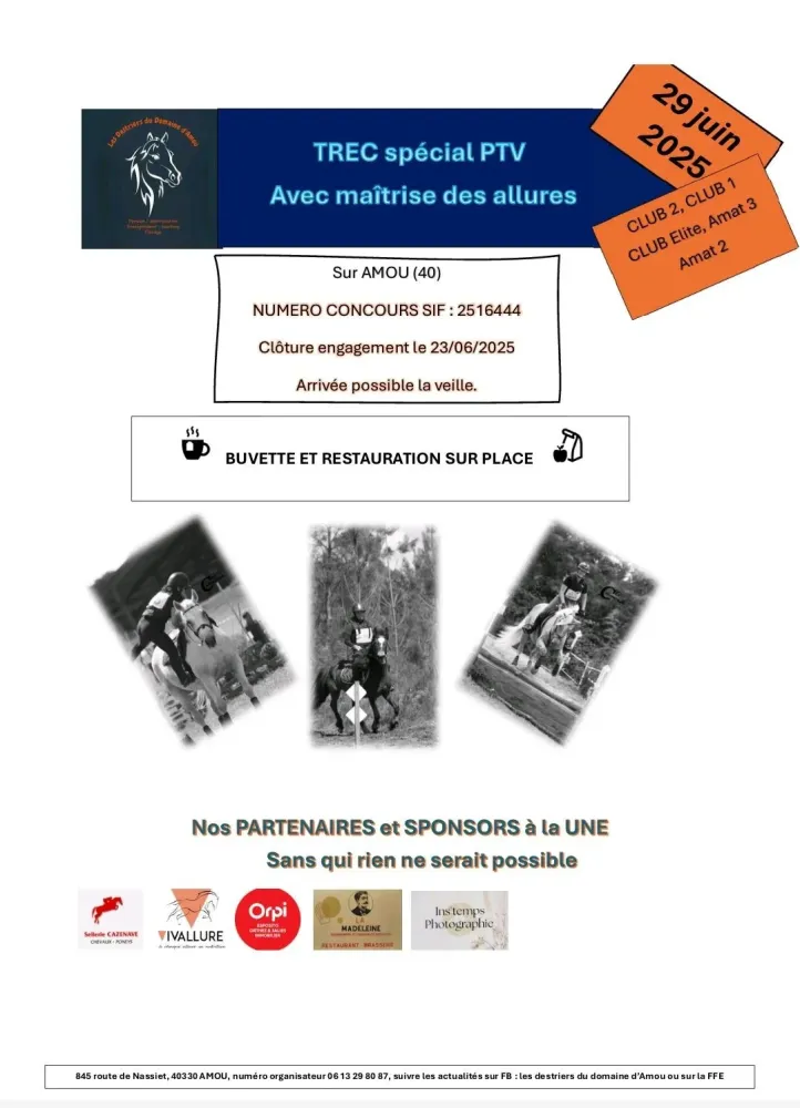 TREC Spécial PTV avec Maîtrise des Allures à Amou